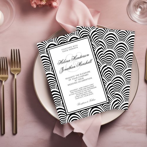 Jazz Age Roaring Twenties Art Deco Wedding Invitation