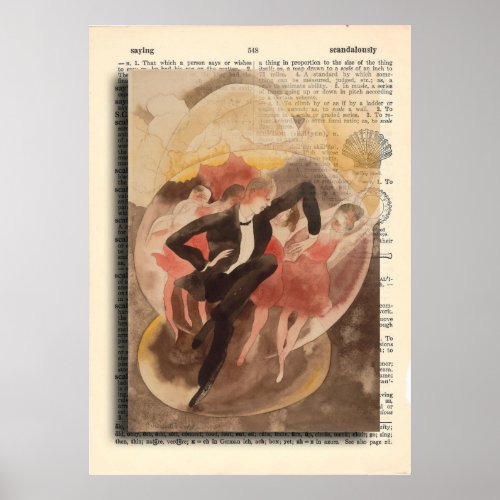 Jazz Age Vaudeville Dancer and Chorus c 1918 Poster
