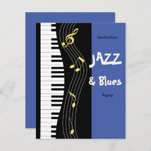 Jazz And Blues Themed Birthday Party Invitation