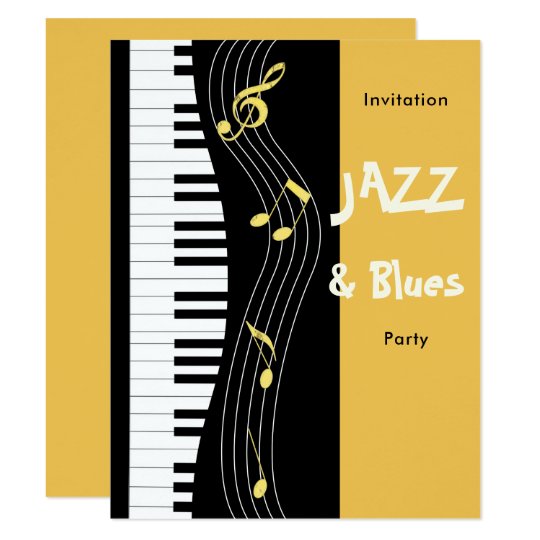 Jazz And Blues Themed Birthday Party Invitation