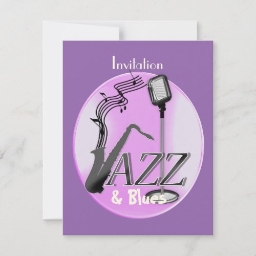 Jazz And Blues Themed Party Invitation