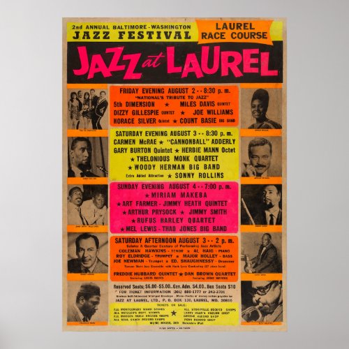 Jazz at Laurel Vintage Concert Poster