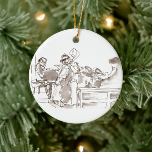 jazz band art ceramic ornament