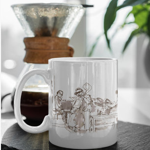 Jazz band art coffee mug