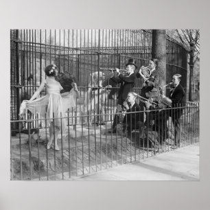 Jazz Band at the Zoo, 1925. Vintage Photo Poster