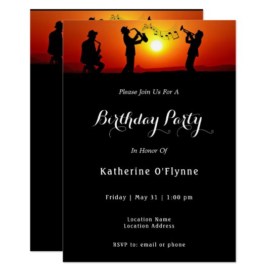 Jazz Band Birthday Invitation