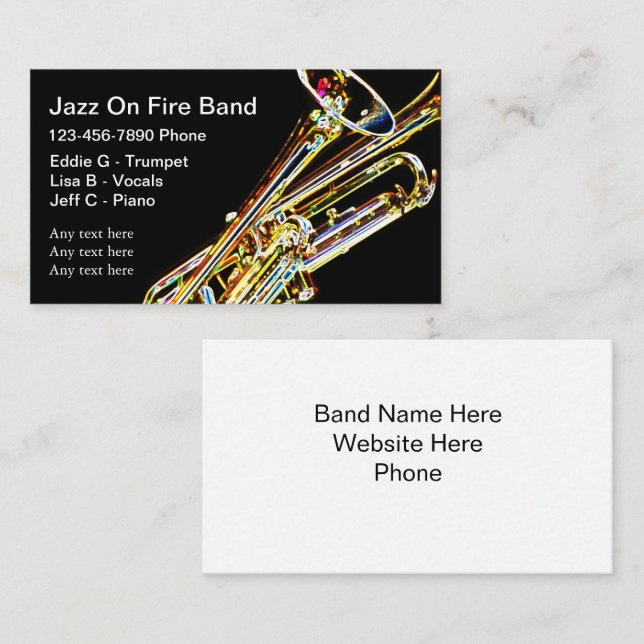 Jazz Band Business Cards (Front/Back)