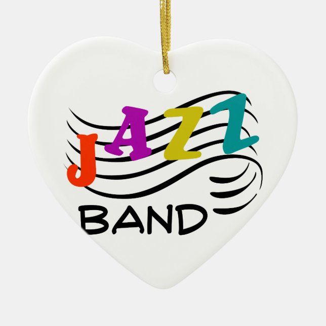 Jazz Band Ceramic Ornament (Front)