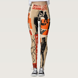 Jazz Band Cool Vintage Poster Leggings