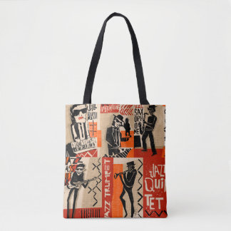 Jazz Band Cool Vintage Poster Tote Bag
