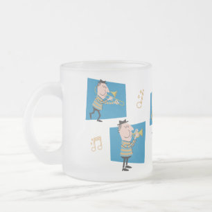 Jazz Band Frosted Glass Coffee Mug