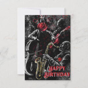 Jazz Band Happy Birthday Card 