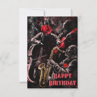 Jazz Band Happy Birthday Card