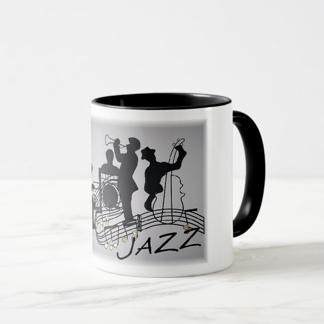 Jazz Band Instruments Music Mug (Front Right)