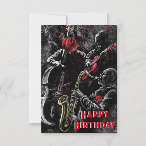 Jazz Band Musical Birthday Card | Zazzle