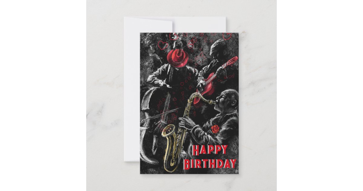 Jazz Band Musical Birthday Card | Zazzle