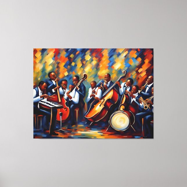 Jazz band musicians canvas print (Front)