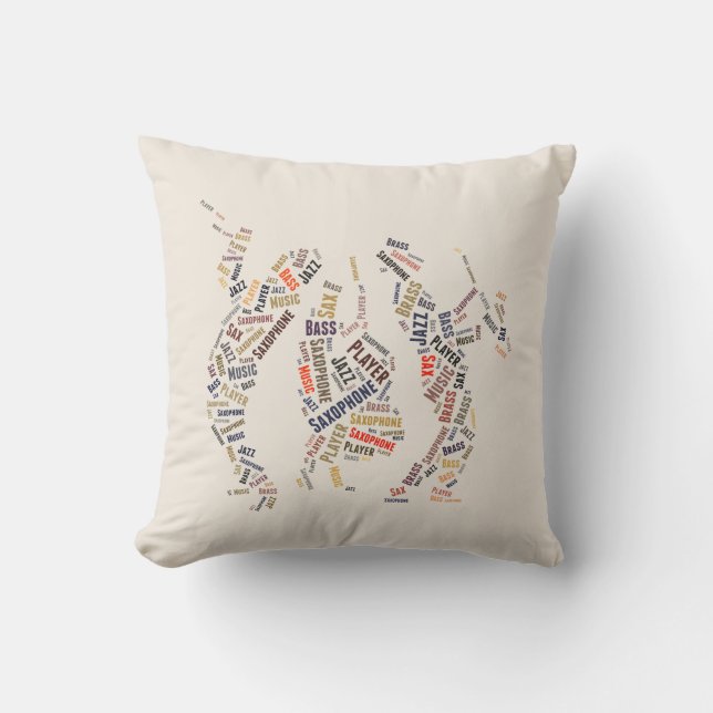 Jazz Band Throw Pillow (Front)