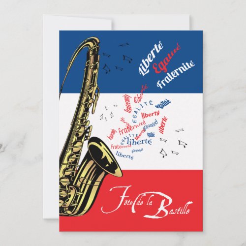 Jazz Bastille Day July 14 Invitation