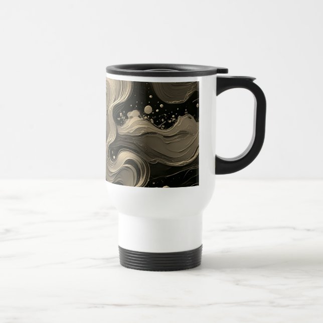 Jazz & Blues Retro Waves  Colorful Soundwave Music Travel Mug (Right)