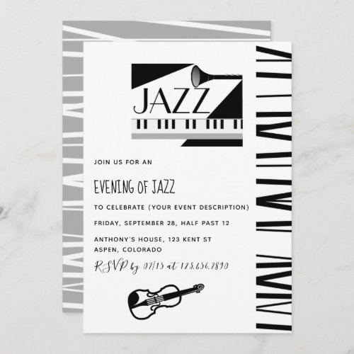 Jazz Blues Theme Party invitation