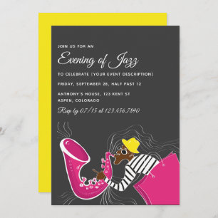 Jazz Blues Themed Party invitation