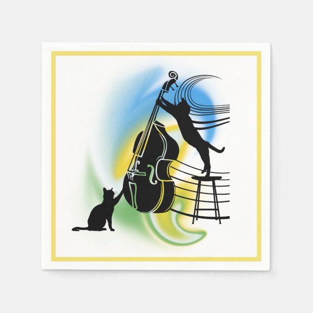 Jazz Cat | Double Bass Napkins (Front)