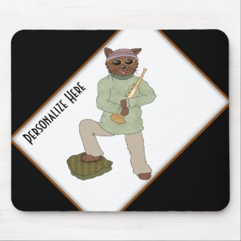 Jazz Cat For Musicians Mouse Pad by colorwash at Zazzle