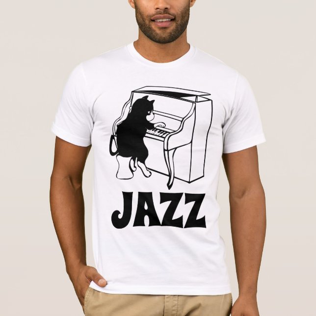 JAZZ CAT PIANO T-SHIRTS TEES (Front)