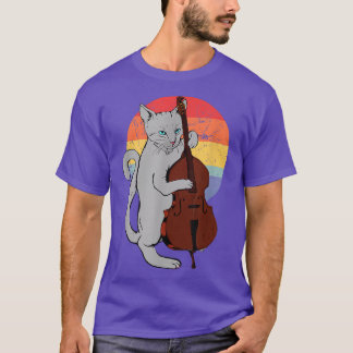 Jazz Cat Playing Upright Bass Classic Cool Musici T-Shirt