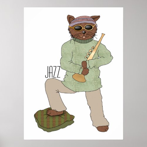 Jazz Cat Poster