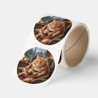 Jazz Cat Round Sticker