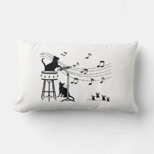 Jazz Cats Drum Lumbar Pillow