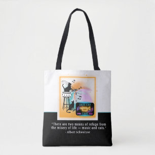 Jazz Cats Drum Schweitzer Quote Tote Bag