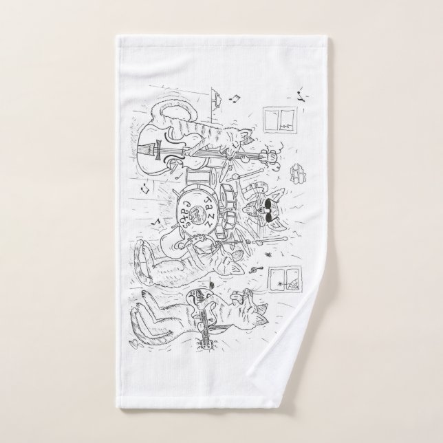Jazz Cats Hand Towel (Hand Towel)