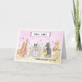 Jazz Cats Happy Birthday Card
