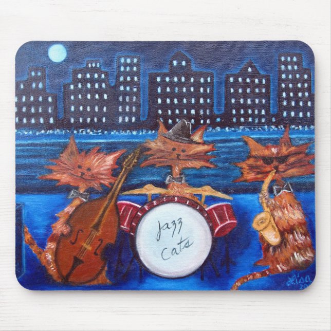 Jazz Cats Mouse Pad (Front)