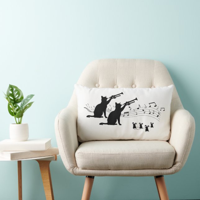 Jazz Cats | Trumpet Lumbar Pillow (Chair)