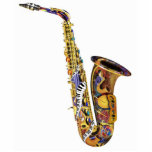 Jazz Color Saxophone Art Acrylic Sculpture<br><div class="desc">Colorful acrylic printed sculptures on base from Juleez, designed by artist Julie Borden. Stunning, full color artwork is printed on acrylic, creating these dynamic looking collectibles. Available in a variety of sizes with bases for display. These unique sculptures turn any space into a gorgeous gallery or makes a great gift...</div>