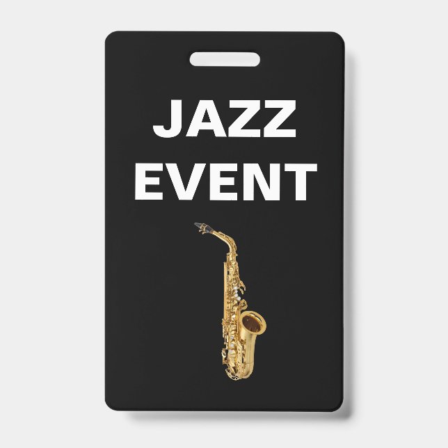 Jazz Concert Or Event Staff ID Badge (Front)