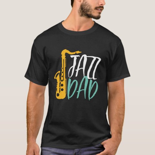 Jazz Dad Cool Vintage Saxophone Player Father T_Shirt