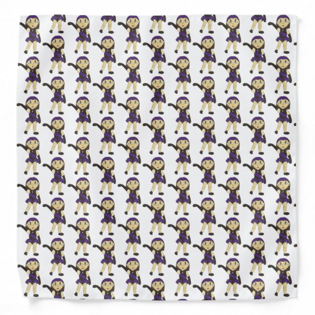 Jazz Dance Class Recital Costume Purple Black Bandana (Front)