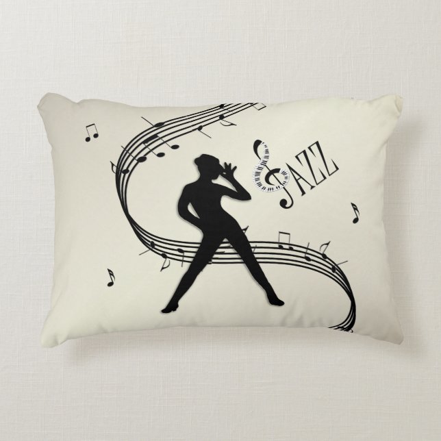 Jazz Dance Golden Accent Pillow (Front)