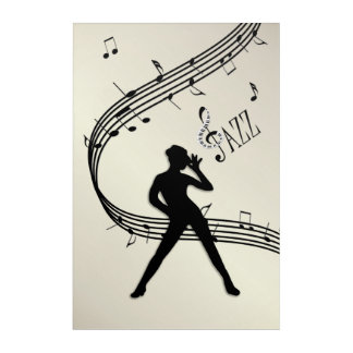 Jazz Dance Golden Music Acrylic Print