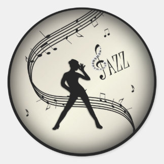 Jazz Dance Golden Music Classic Round Sticker