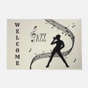 Jazz Dance Golden Music  Doormat