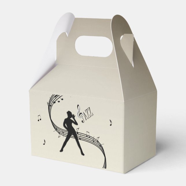 Jazz Dance Golden Music Favor Box (Front Side)