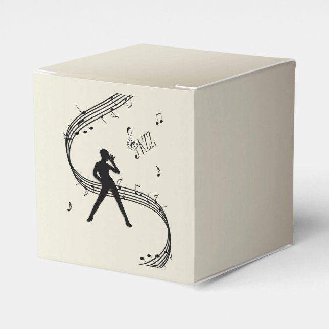 Jazz Dance Golden Music Favor Box (Front Side)