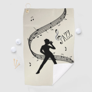 Jazz Dance Golden Music Golf Towel