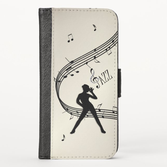 Jazz Dance Golden Music iPhone Wallet Case (Front)